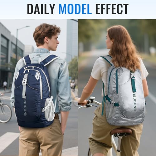 Hiking Backpack, 30L Lightweight Camping Water Resistant Large Hiking Bag Outdoor Travel Daypack for Men Wome - color: Grey
