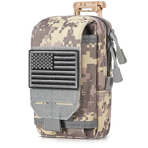 SOWHUP Tactical Molle Pouch Cell Phone Pouch Holster Small Utility EDC Pouch Gadget Organizer Bag - color: ACU1
