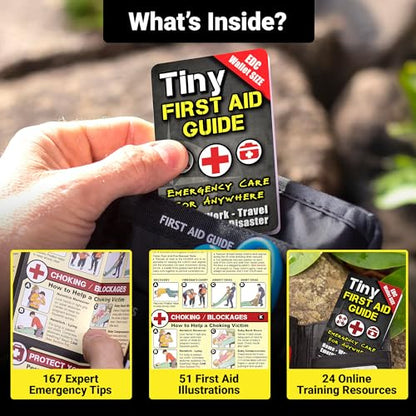 Tiny First Aid, Disaster & Survival Guide Set – Pocket Emergency Preparedness Handbooks for Safety, Crisis Response & Natural Disaster Readiness (3-Pack) - style: 1 First Aid Guide + 1 Disaster Guide + 1 Survival Guide