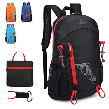 Lywencom Hiking Backpack,20L sports lightweight folding waterproof ultra-light backpack suitable for outdoor camping picnic (black) - color: Black