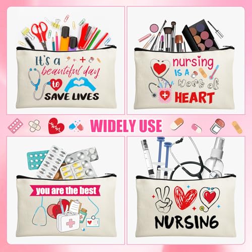 30 Set Nursing Cosmetic Makeup Bag Nurse Survival Kit Nurse Appreciation Gifts for Women Pouch Nurse Gift Funny Travel Toiletry Bag with Thank You Nurse Card for Nurses Practitioner Thank You Gift - style: Nursing