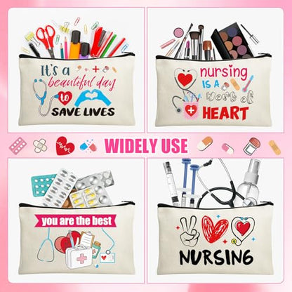 30 Set Nursing Cosmetic Makeup Bag Nurse Survival Kit Nurse Appreciation Gifts for Women Pouch Nurse Gift Funny Travel Toiletry Bag with Thank You Nurse Card for Nurses Practitioner Thank You Gift - style: Nursing