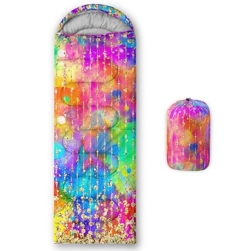 Kids Sleeping Bag for Boys Girls,Western Cowboy Print-Lightweight Warm Portable Outdoor Indoor-Waterproof Cold Weather Resistant Sleeping Bag for Camping Hiking - color: Diamonds