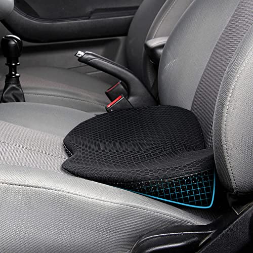 Livtribe Car Seat Cushion - Memory Foam Car Seat Pad - Sciatica & Lower Back Pain Relief - Car Seat Cushions for Driving - Road Trip Essentials for Drivers(Black) - color: Black