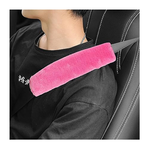 Ziciner 2 Packs Car Seatbelt Covers Shoulder Pad, Universal Soft Faux Sheepskin Shoulder Cover for Comfortable Driving, Fluffy Seat Belt Protector Help to Protect Your Neck and Shoulder (Pink) - color: Pink