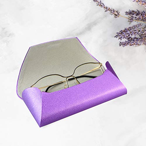 LifeArt Eyeglass Case Hard Shell, Portable Sunglass Case, Fashionable PU Leather Eyeglass Case, Lightweight - color: A_638_purple