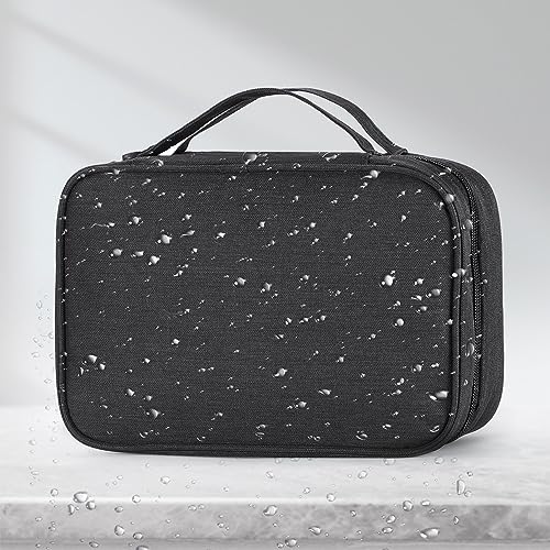 Etercycle Compact Travel Toiletry Bag for Women & Men, Waterproof Hanging Shower Organizer with Hook, Portable Foldable Wash Pouch for Bathroom/Shaving/Camping - Small-Size Space-Saving Design- Black - color: Black