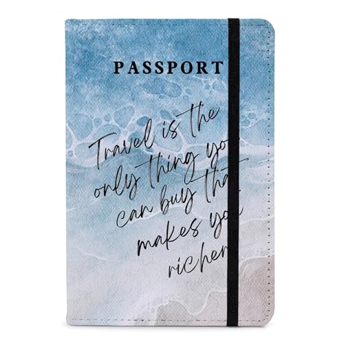 PDE-QUNLIAN Passport Book Holder Passport Wallet for Children Passport Holder for Kid Passport Cover for Boy and Girl Passport Case Passport Books Holder 1 PCS (6x4IN) - color: Sea-1pcs