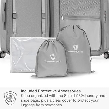 Traveler's Choice Ultimax II Polycarbonate Hardside Luggage with Spinner Wheels, Slate Gray, 21-Inch Carry-On - color: Slate Gray, size: 21-Inch Carry-On
