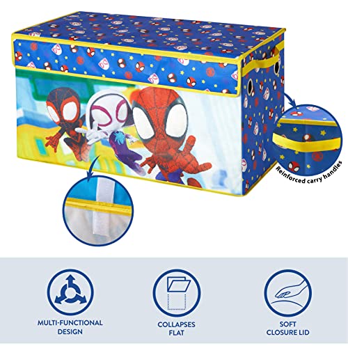 Marvel Spidey and His Amazing Friends Collapsible Toy Storage Trunk,Durable Organizer with Soft Lid, 28.5" x 14.5" x 16" - color: Spidey and His Amazing Friends