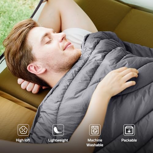 1TG Tactical Camping Blanket, Packable, Lightweight Camp Quilt with Zipper, Multifunctional Outdoor Sleeping Blanket for Backpacking, Travel, Stadium, Beach