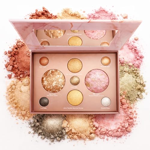 K'APEINE All-in-One Makeup Palette, 9 Colors Baked Face Kit Includes Eyeshadow, Blush, Highlighter & Bronzer | Waterproof Long-Wearing Party Cosmetics for Women - 03# - color: Rose Quartz Beach (9 Colors)