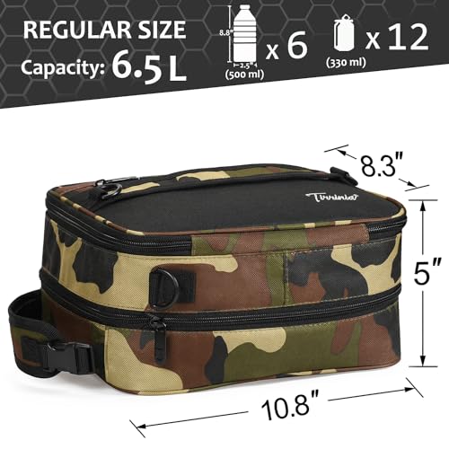 Tirrinia Expandable Insulated Lunch Bag for Men Women – Leakproof Reusable Cooler LunchBox for Kids & Adults with Shoulder Strap, Perfect for Work, School, Office, Travel,Camo - color: Camouflage