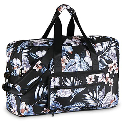 F.FETIVIN Weekender Bag Carry On Travel Duffle Medium Overnight Bag for Women(Floral Leaf) - color: A-Floral Leaf