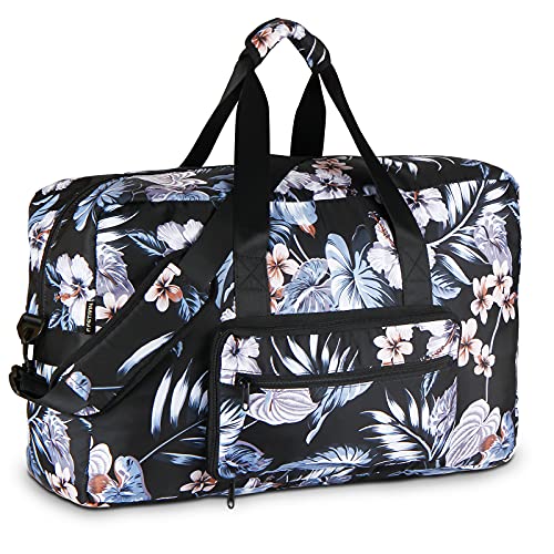 F.FETIVIN Weekender Bag Carry On Travel Duffle Medium Overnight Bag for Women(Floral Leaf) - color: A-Floral Leaf