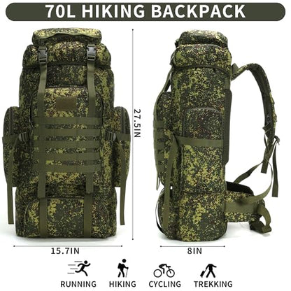 Hiking Backpack for Men 70L/100L Camping Backpack Military Rucksack Molle 3 Days Assault Pack for Climbing | Camping Backpack - color: 70l-greenmix