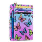 Yonlevres Credit Card Holder Slim Wallet, Butterfly RFID Wallet Women Front Pocket Small Card Holder, Travel Cute Funny Thin Card Case ID Window PU Leather RFID Blocking Card Organizer Gifts Girls - color: Butterfly
