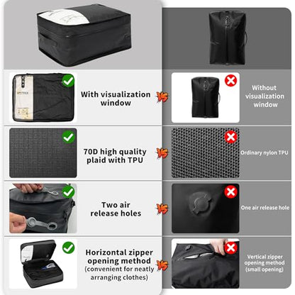 ONTYZZ Vacuum Compression Bag 20 inch Space Saver Bags Travel Case with IP67 Waterproof Zipper for Business Trip, One Bag Black - color: 20'' One Pack