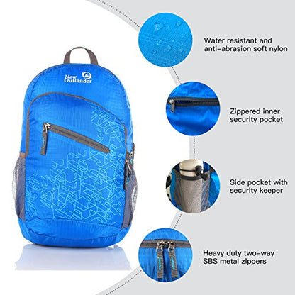Outlander Packable Handy Lightweight Travel Hiking Backpack Daypack-Light Blue-L - color: Light Blue, size: 33L