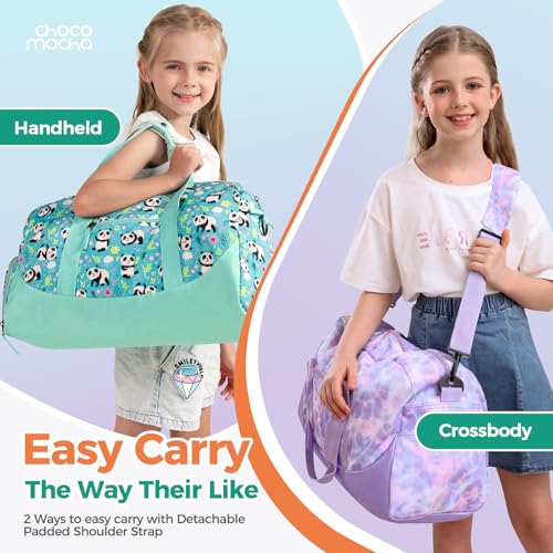 Choco Mocha Kids Duffle Bag, Girls Galaxy Overnight Travel Bags for Kid with Shoes Compartment, Large Weekender Bag for Sleepover, Pink - color: Galaxy -Pink