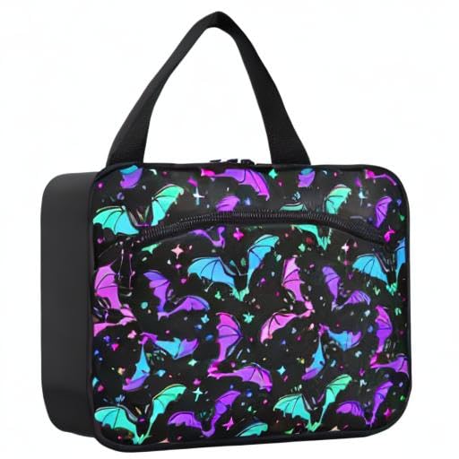 MNSRUU Hanging Toiletry Bags for Women Travel, Gothic Halloween Luminous Bats Toiletry Organizer Portable Travel Toiletry Bags Clear Wash Bags Makeup Bag Cosmetic Bag - color: Halloween Theme 092