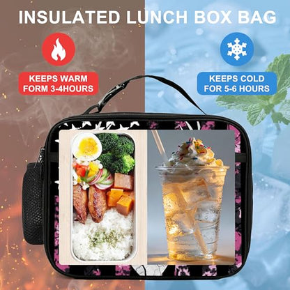 Camo Deer Lunch Bag Insulated Reusable Lunch Box Cooler Thermal Tote Bag For Teenage Boys Girls School Beach - color: Camo Deer