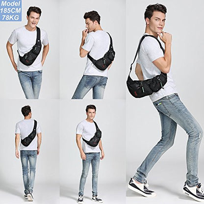NICGID Sling Bag Chest Shoulder Backpack Crossbody Bags Casual Daypack for Men Women (Black-2854) - color: Black-2854
