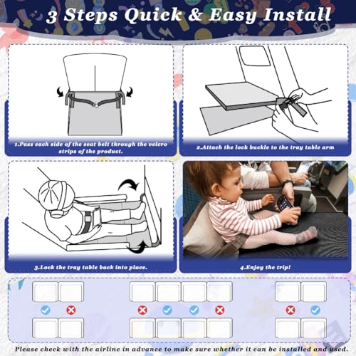 Airplane Footrest for Kids, Toddler Travel Bed for Sirplane, Seat Extender Airplane for Leg Rest and Lie Down, Flying Travel Essentials for Baby
