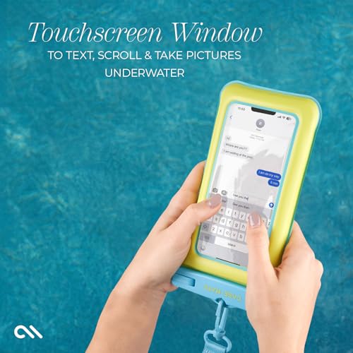 Case-Mate IP68 Waterproof Phone Pouch - Floating Waterproof Phone Case with Crossbody Lanyard - Beach Cruise Ship Travel Essentials - Compatible with All Devices - Touchscreen Friendly - Citrus Splash - color: Citrus Splash