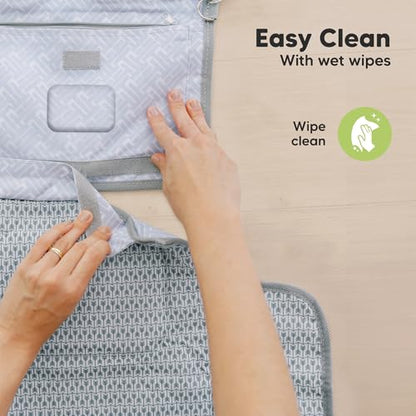 KeaBabies Portable Diaper Changing Pad, Travel, Car - Large Waterproof Baby Changing Mat, Wipeable, Padded, On The Go Travel Diaper Clutch Bag, Easy to Use Pockets for Newborn Essentials (Prairie) - color: Prairie