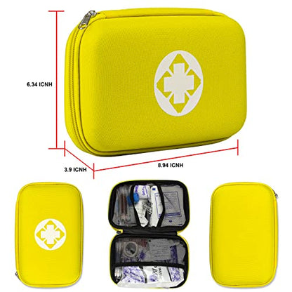 First Aid Kit Car Home Emergency Essential Kits - 277Pcs Basic Hiking Supplies Survival Gear First Aid Set Camping Backpacking Sports Yellow YIDERBO - style: 275Pcs-Yellow