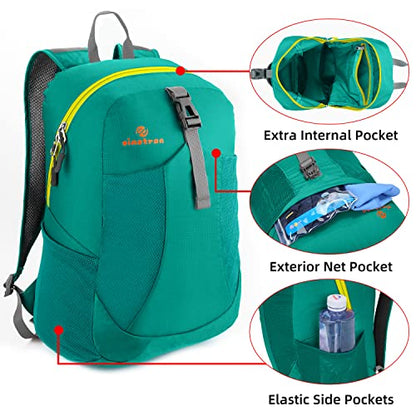 sinotron 22L Lightweight Packable Hiking Backpack, Small Hiking Backpack Day Pack for Women Men Travel Camping Vacation - color: Light Green