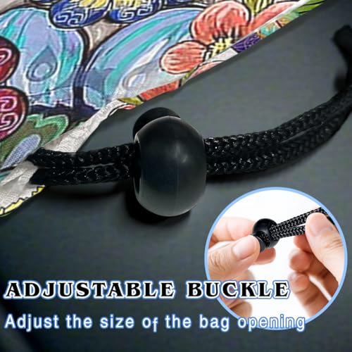 Car Trash Bag Hanging Back of Seat with Adjustable Snap Buckle Strap Cute Printed Drawstring Garbage Bags for Car-Boho Floral - color: Boho Floral Car Trash Bag