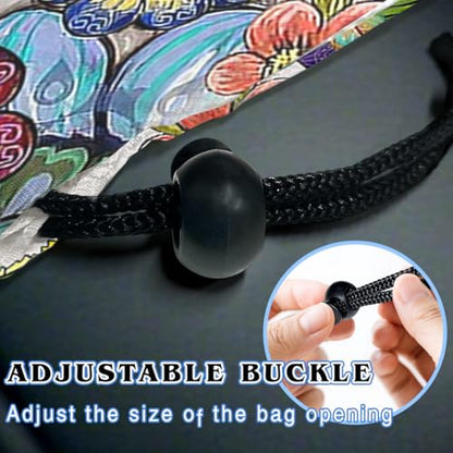 Car Trash Bag Hanging Back of Seat with Adjustable Snap Buckle Strap Cute Printed Drawstring Garbage Bags for Car-Boho Floral - color: Boho Floral Car Trash Bag