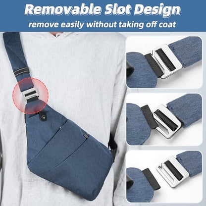 VADOO Sling Bag - Anti-theft Crossbody Shoulder Bag for Men and Women - color: Navy Blue