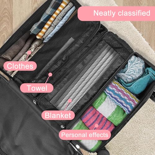 Hanging Travel Organizer, Carry-on Luggage Suitcase Organizer, Travel Essentials Portable Travel Shelves Packing Cube, Black 2