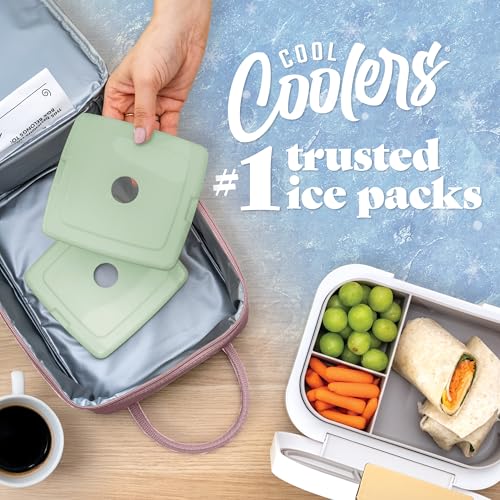 Cool Coolers by Fit & Fresh Slim Ice Packs, Quick Freeze Reusable Ice Packs for Lunch Boxes & Coolers, Long-Lasting, Space Saving Lunch Ice Packs, Sage, 4Pk - color: Sage (4 Pack)
