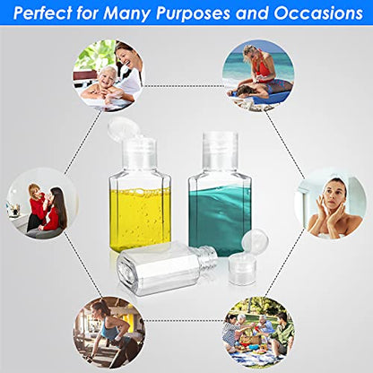 Saiveina 30 Pcs 1 oz Travel Bottles, Empty Hand Sanitizer Bottles, Portable, Refillable Containers for Business Trip
