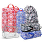 Geometric Flower Compression Packing Cubes for Travel (7 Piece) - Tear-Resistant Compression Bags with Separate Shoe Compartment Essential Bag - color: Black-4