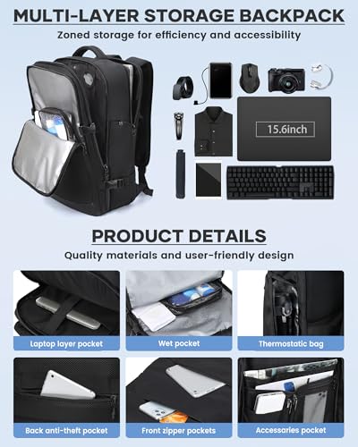 Vacuum Backpack Travel with Pump, Travel Carry On Backpack with Vacuum Compression System, Mochila de viaje compresion al vacio - Black - color: B- Black
