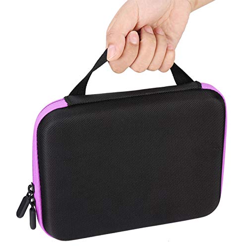 OUKENS Essential Oil Carrying Case, 1-3ml 63 Slots Hard EVA Shell Essential Oils Storage Organizer Bag with Foam Insert and Carrying Handle (Purple) - color: Purple