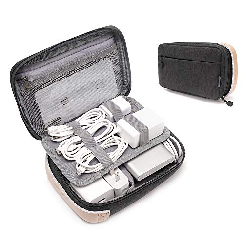 pack all Electronic Organizer, Cable Organizer Bag, Cord Travel Organizer for Cables, Chargers, Phones, USB cords, SD Cards (Black) - color: Black