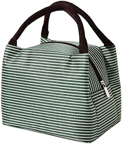 Lunch Bags Reusable Lunch Tote Bags Portable Lunch Cooler Bag Lunch Holder Insulated Lunch Box Bag for Picnic Office Beach (Green) - color: Green