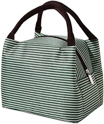 Lunch Bags Reusable Lunch Tote Bags Portable Lunch Cooler Bag Lunch Holder Insulated Lunch Box Bag for Picnic Office Beach (Green) - color: Green