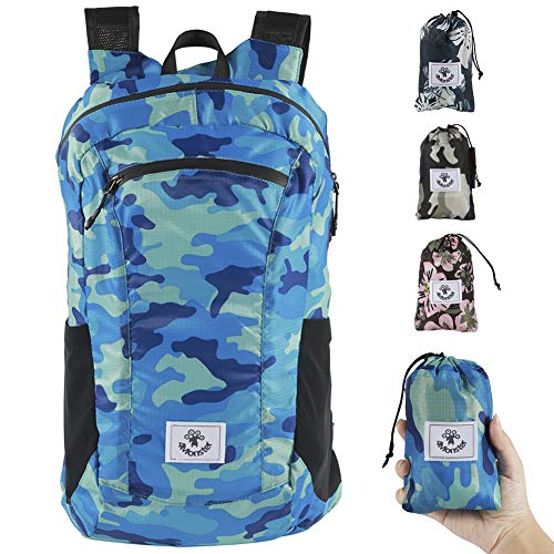 4Monster Hiking Daypack,Water Resistant Lightweight Packable Backpack for Travel Camping Outdoor - color: Navy Blue, size: 24L