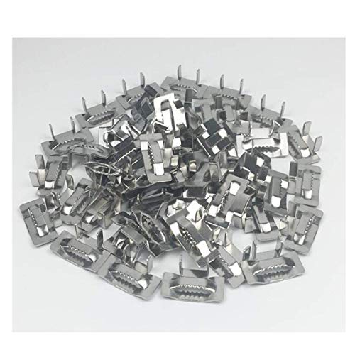 Manual Spin Steel Packaging Strapping Tensioner Banding Tool, 100 Feet 3/4" Width 304 Stainless Steel Band Coil, 100pcs 3/4" Width Ear-Lokt Buckles, Complete Strapping Set - style: Manual Spin Tensioner Strapping Set