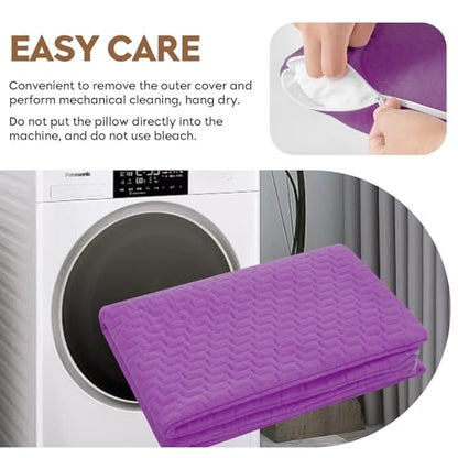 Small Shredded Memory Foam Pillow, Camping Pillow Travel Pillow - Compressible Medium Firm, Breathable Cover, Ideal Backpacking Hiking, Airplane and Car (Purple, S) - color: Purple, size: S-16 X 12 Inch