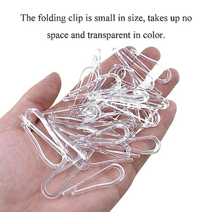 HAHIYO 1.8in/45mm 100Pcs Clear Plastic U-Shape Alligator Clips - Toothless Clothespins for Fabric, Garment, Shirts, Socks, Pants, Comic Boards - size: Clear - 1.8 inches - 100 Count - Toothless