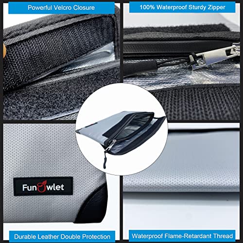 Fireproof Waterproof Money Document Bag - with 4200°F Heat Insulated, Safe Fireproof Storage Pouch with Zipper, Upgraded 8 Layers of Functional Materials for Documents,Valuables (11"x7.7", Gray) - size: 11"x7.7"