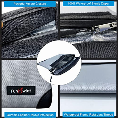Fireproof Waterproof Money Document Bag - with 4200°F Heat Insulated, Safe Fireproof Storage Pouch with Zipper, Upgraded 8 Layers of Functional Materials for Documents,Valuables (11"x7.7", Gray) - size: 11"x7.7"